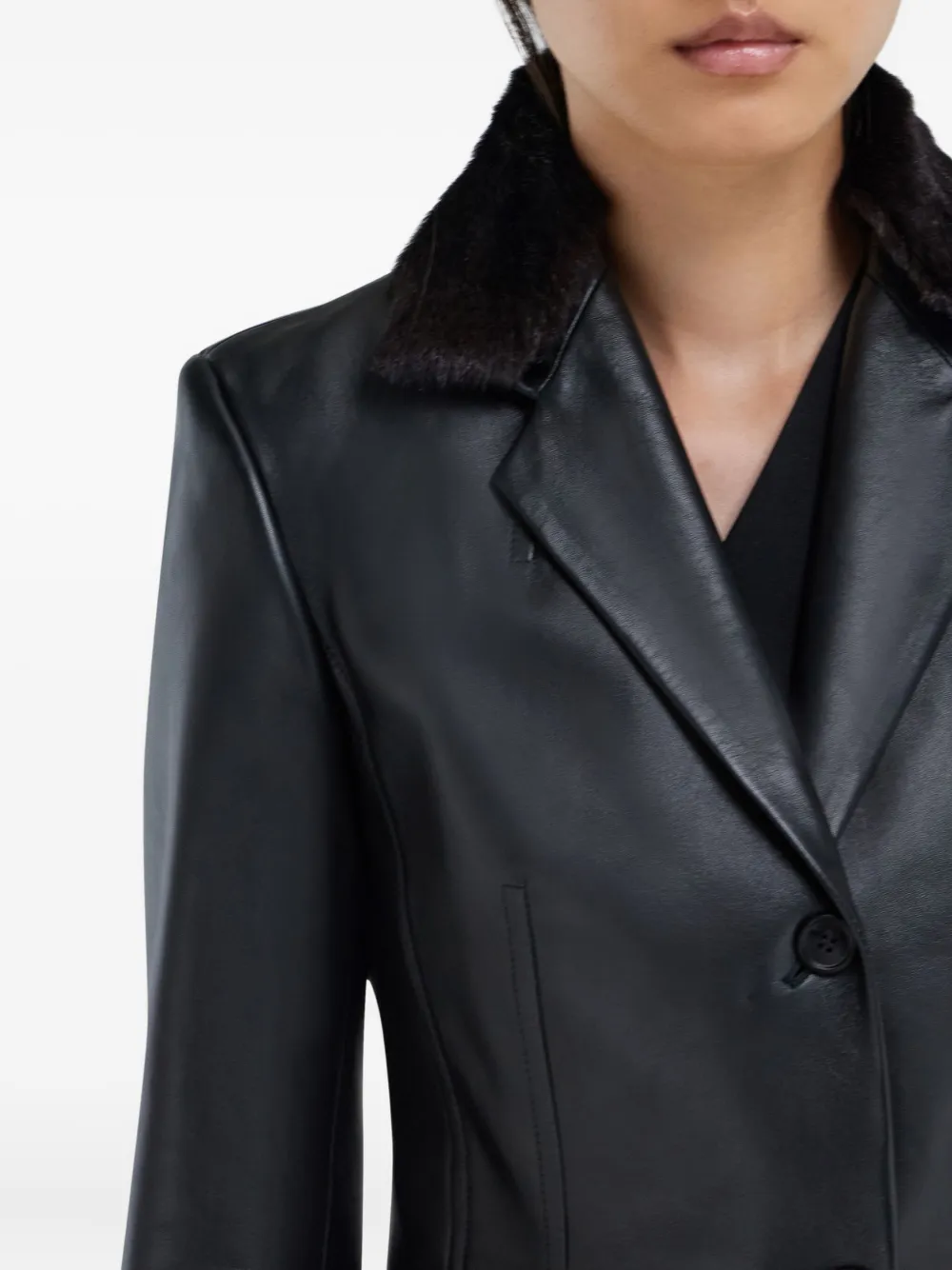Ferragamo Blazer met lammy kraag Zwart