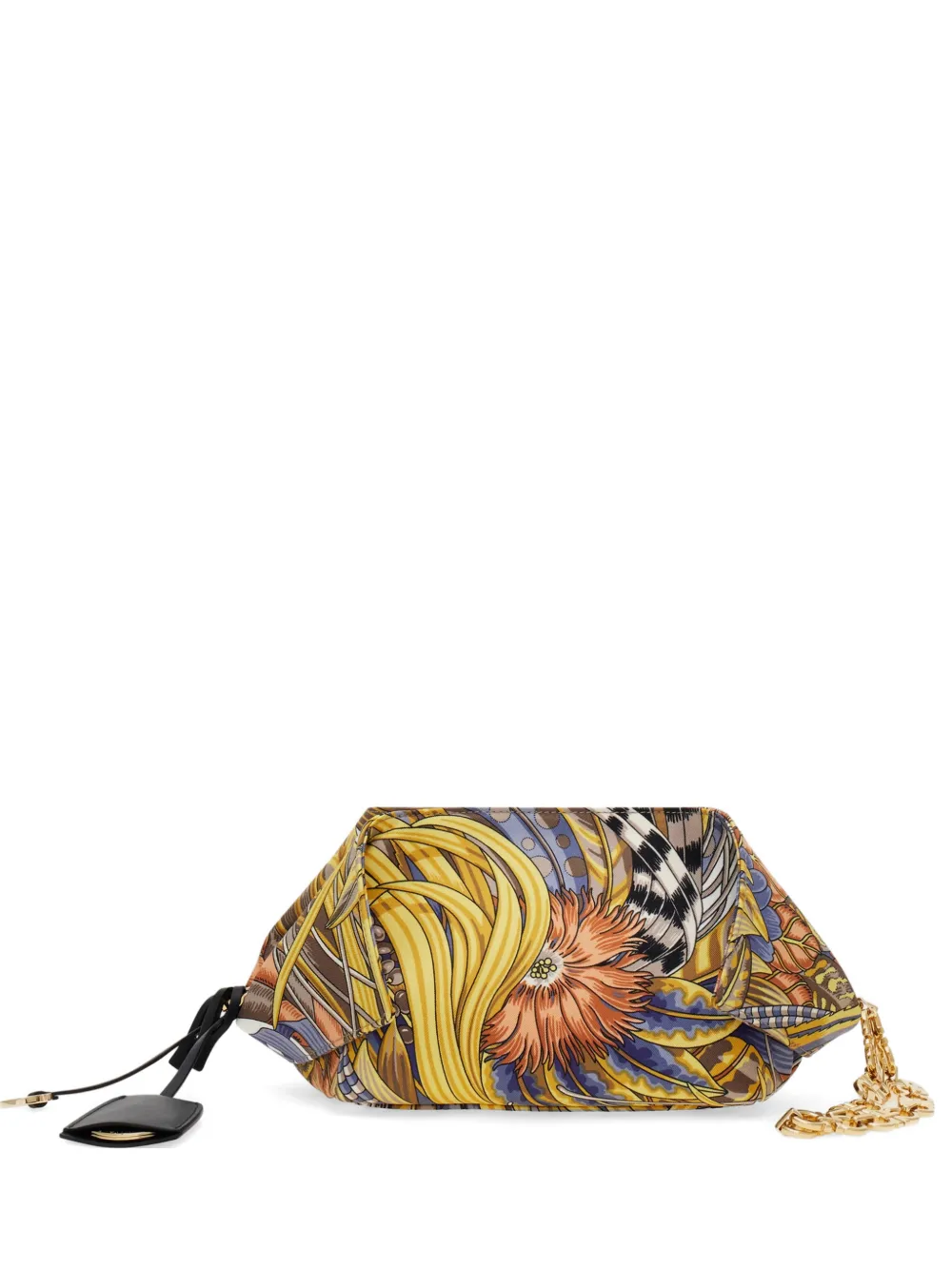 Ferragamo Gancini chain folded clutch - Giallo