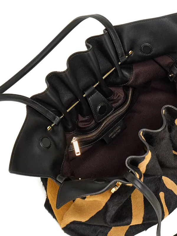 Ferragamo Medium Soft animal-print Gancini-pin Shoulder Bag