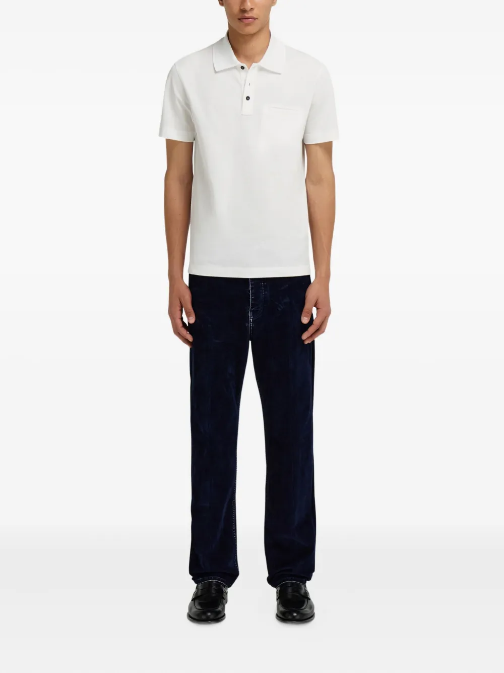 Ferragamo Poloshirt met geborduurde zak - Wit