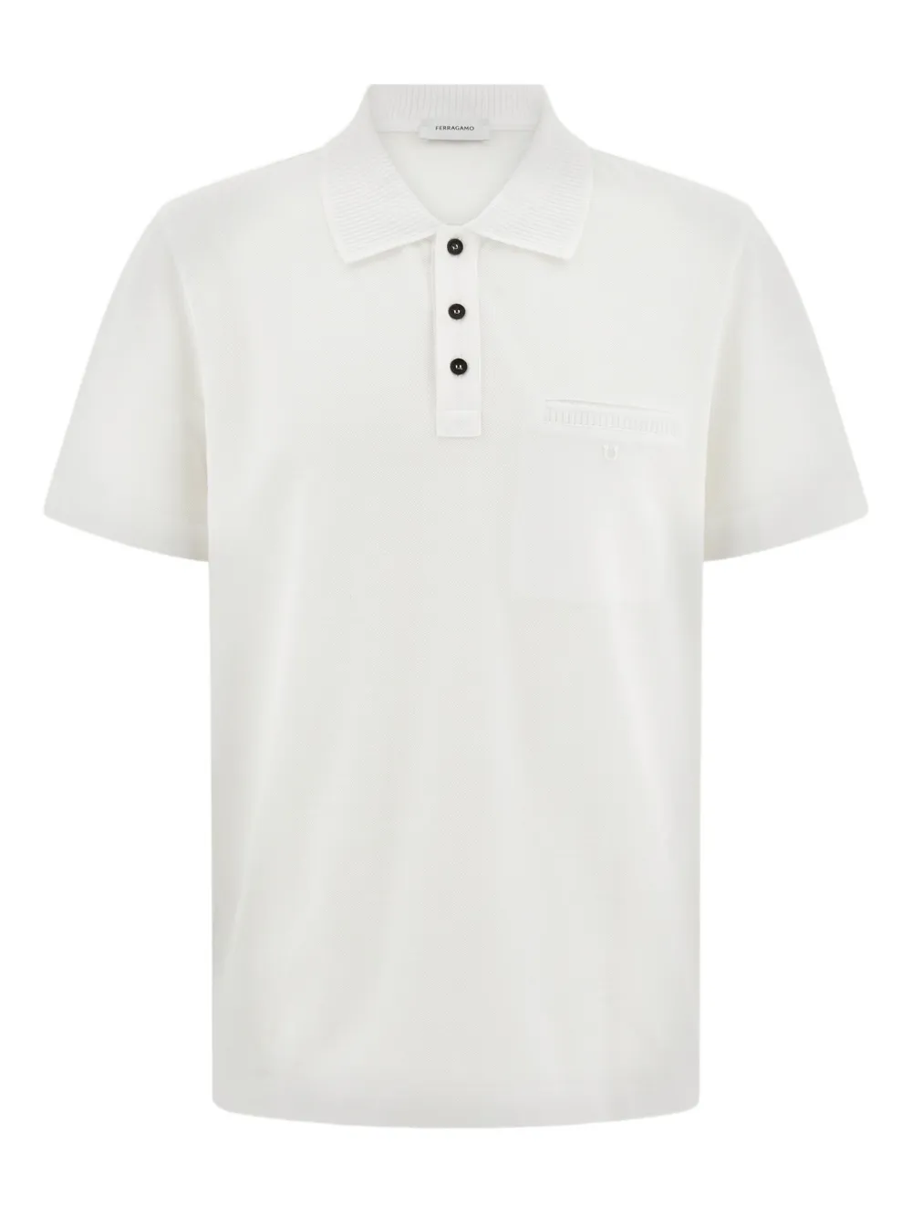 Ferragamo Camisa polo com bordado e bolso | Branco | Image 1