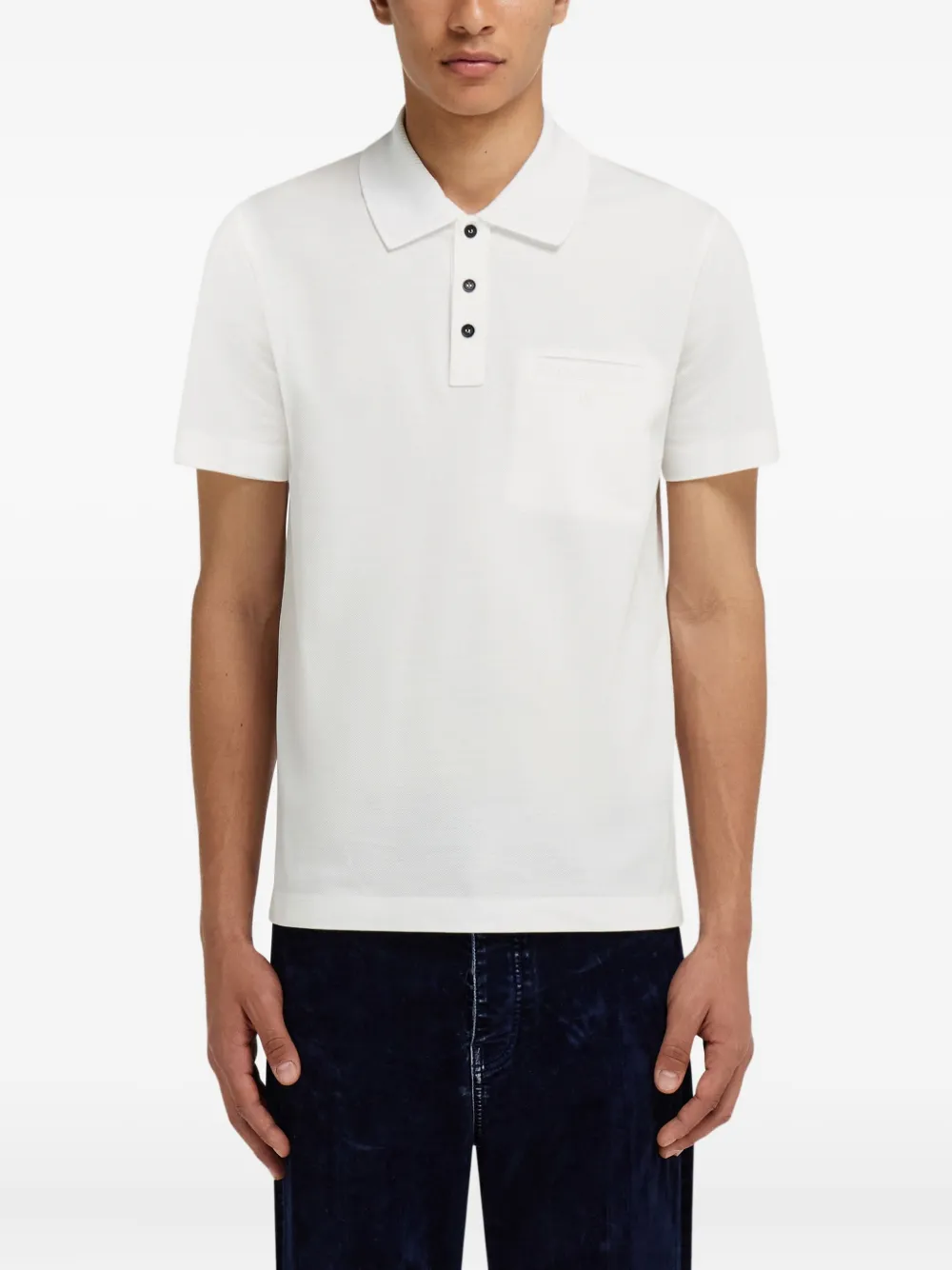 Ferragamo Poloshirt met geborduurde zak Wit