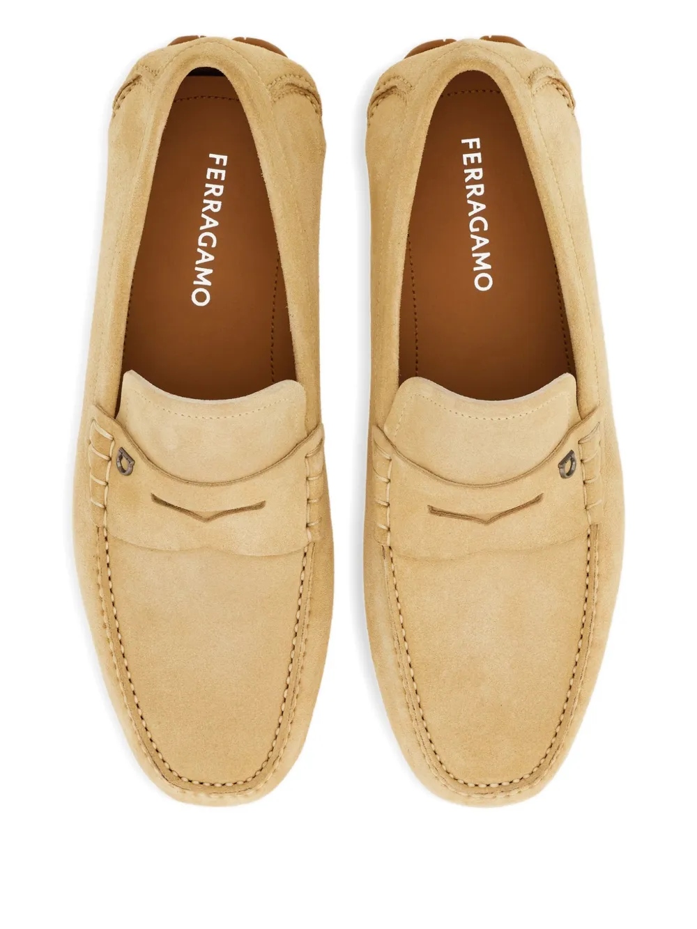 Ferragamo Loafers met Gancini-plakkaat Beige
