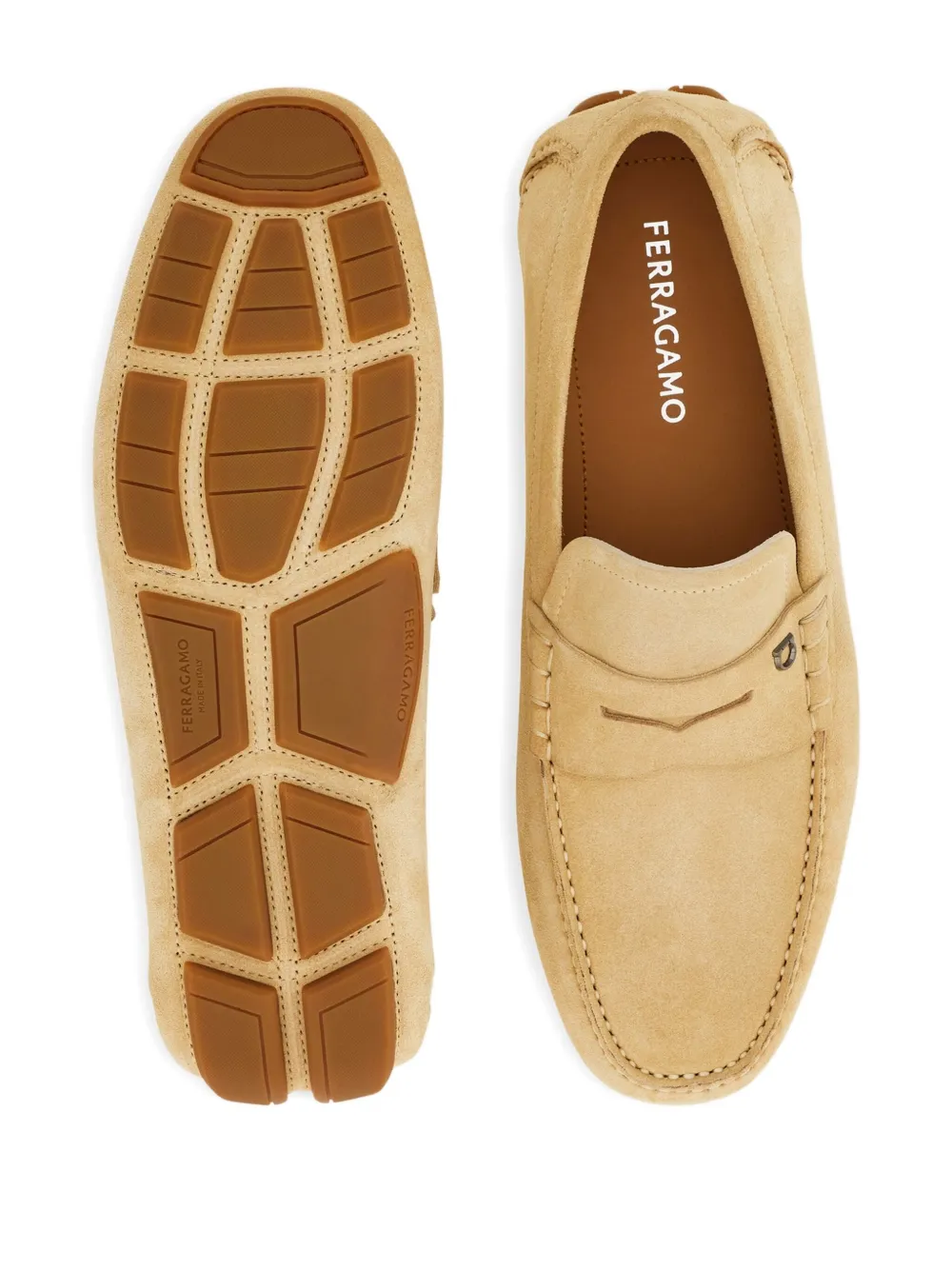 Ferragamo Loafers met Gancini-plakkaat Beige