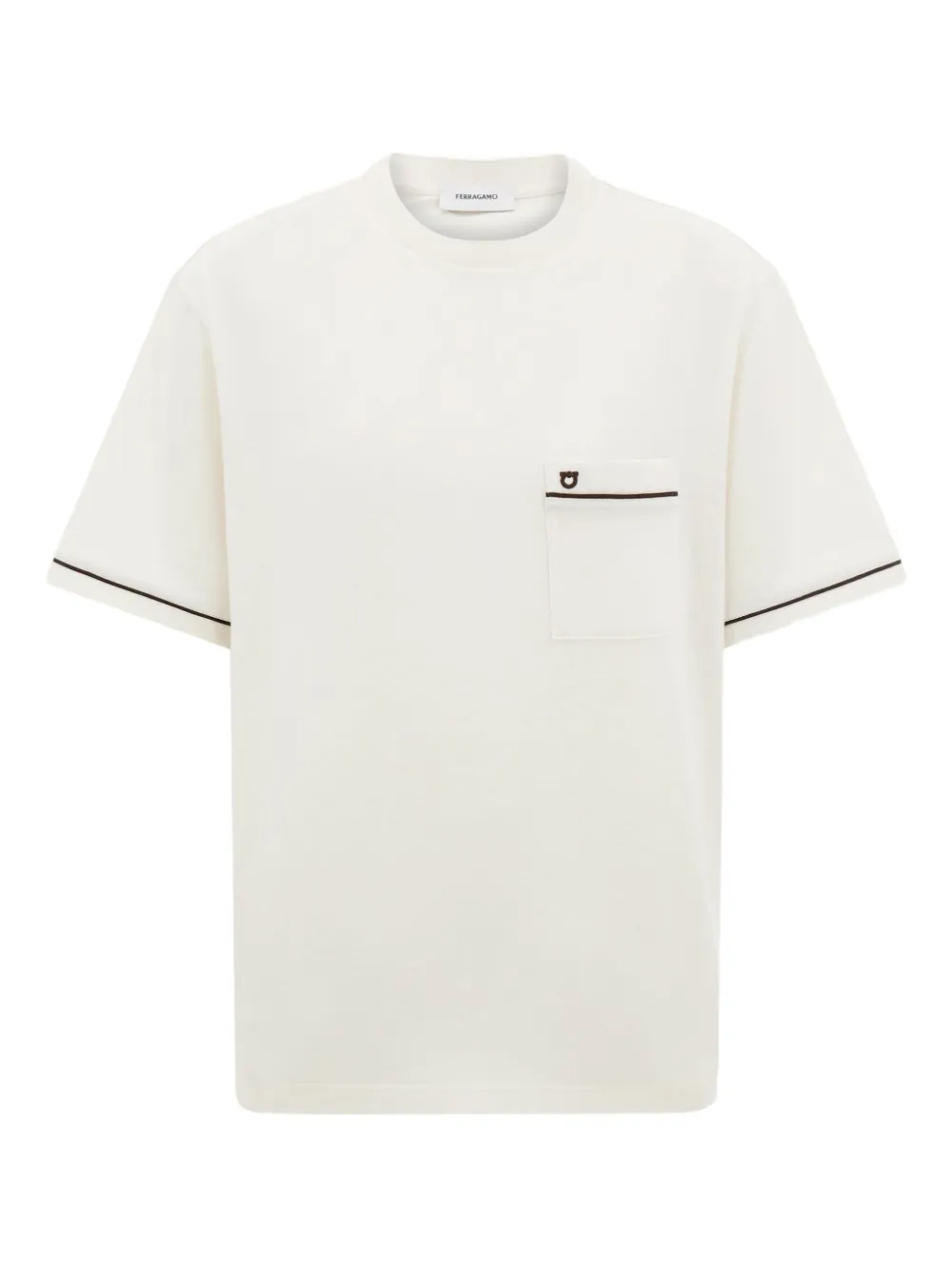 Ferragamo T-shirt con dettagli a contrasto - Bianco