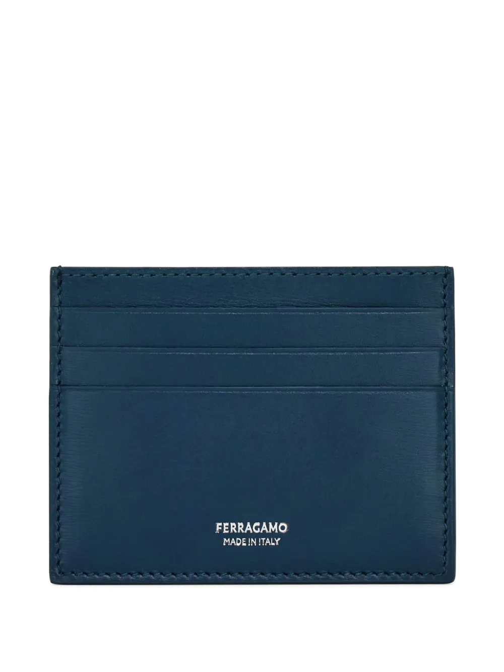 Ferragamo metallic logo card holder - Blu