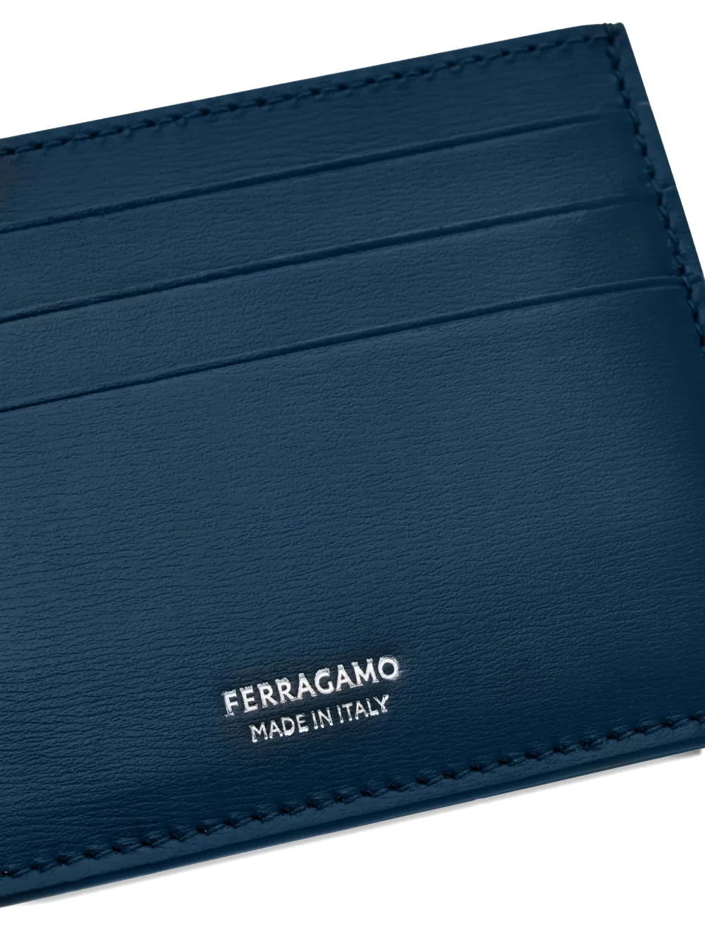 Ferragamo Pasjeshouder met metallic logo Blauw