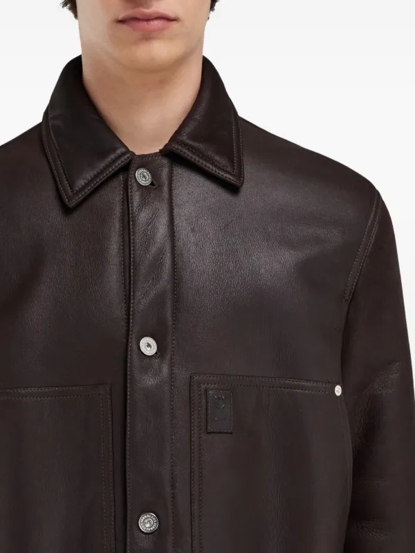 Ferragamo Patch Pocket Leather Jacket | Brown | FARFETCH