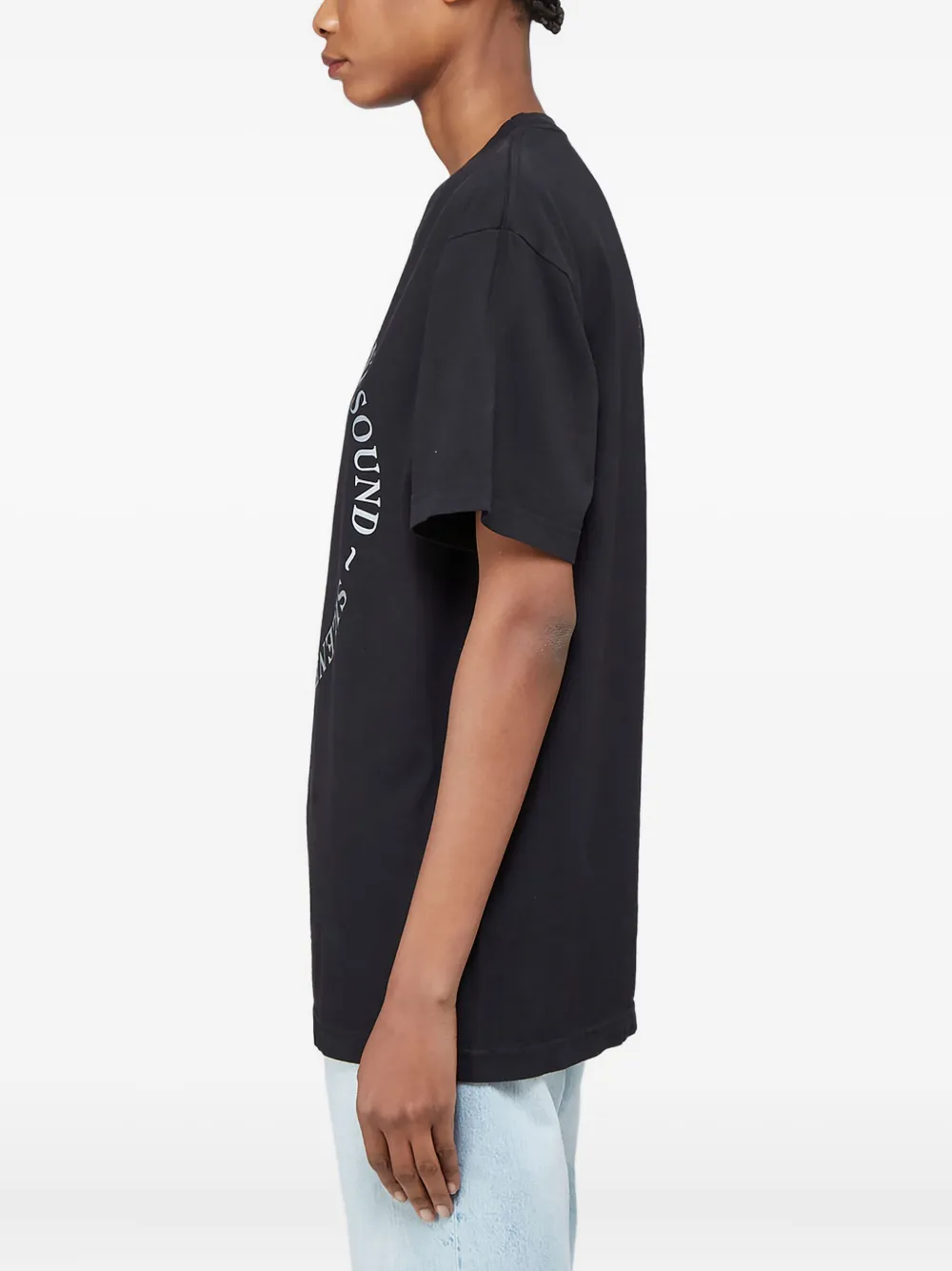 Silent Sound Circular-logo T-shirt In Black