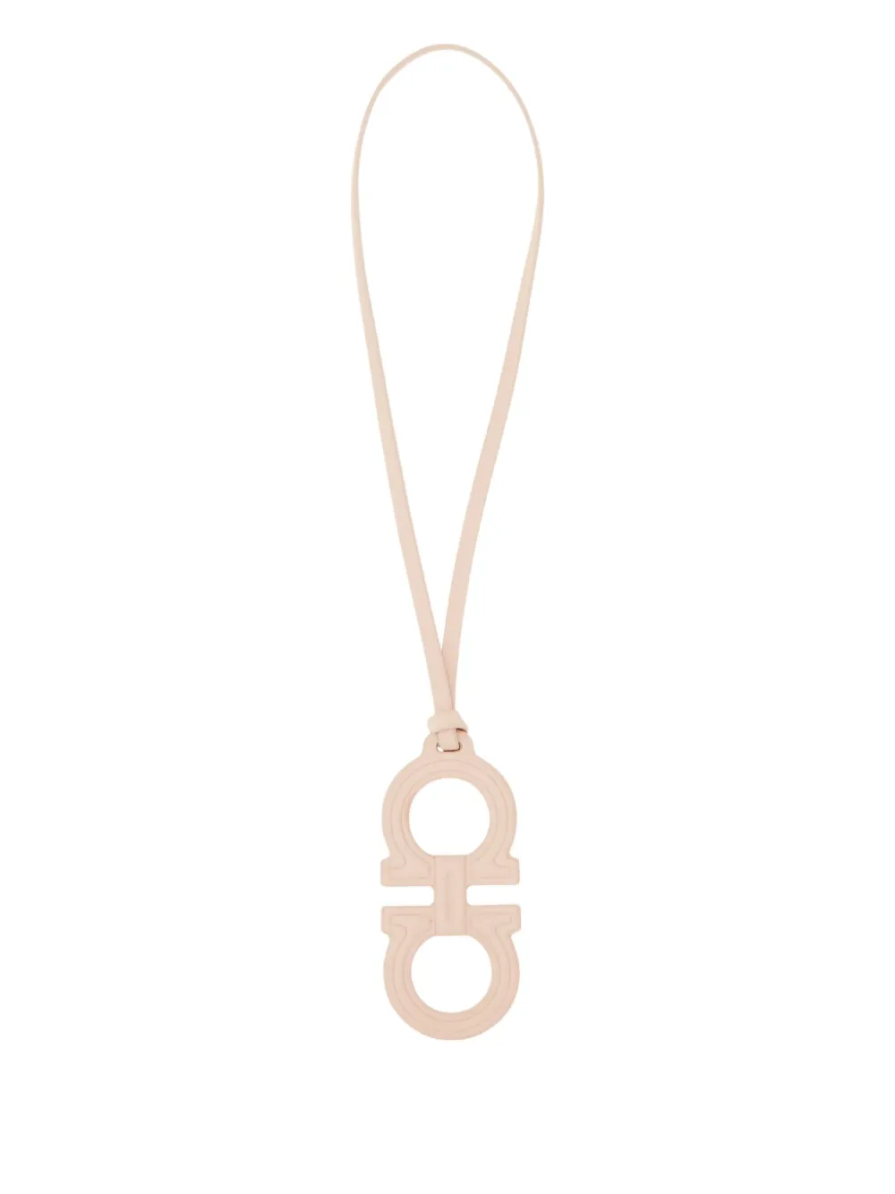 Ferragamo double gancini leather charm - Rosa
