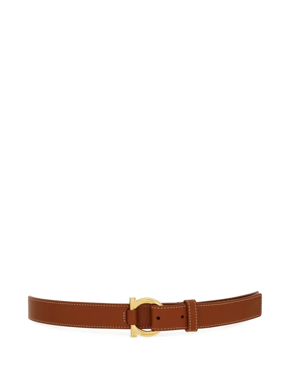 Ferragamo stitched gancini belt - Marrone