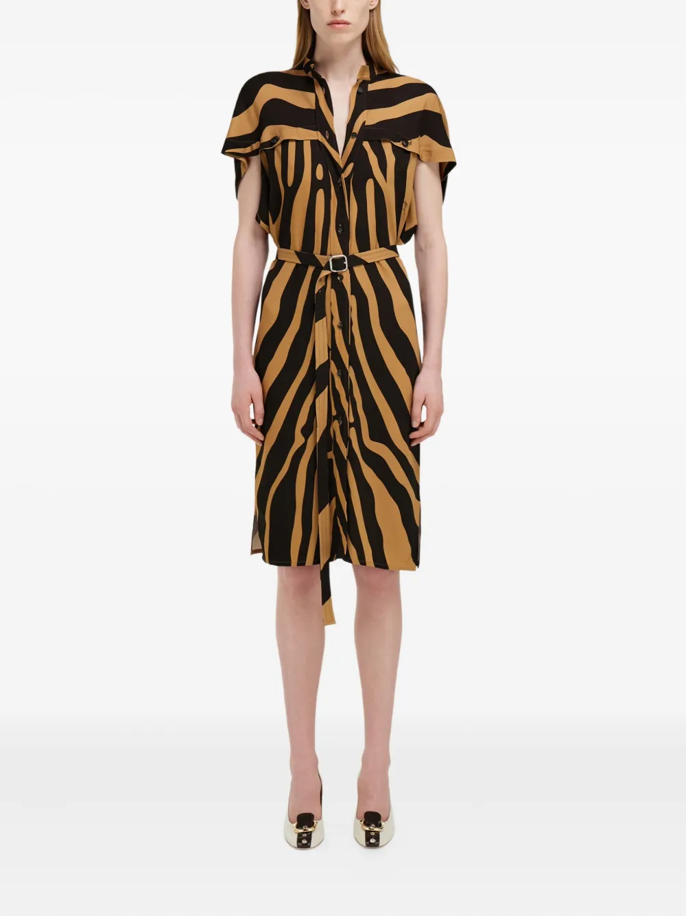 Ferragamo Twill mini-jurk met ceintuur - Bruin