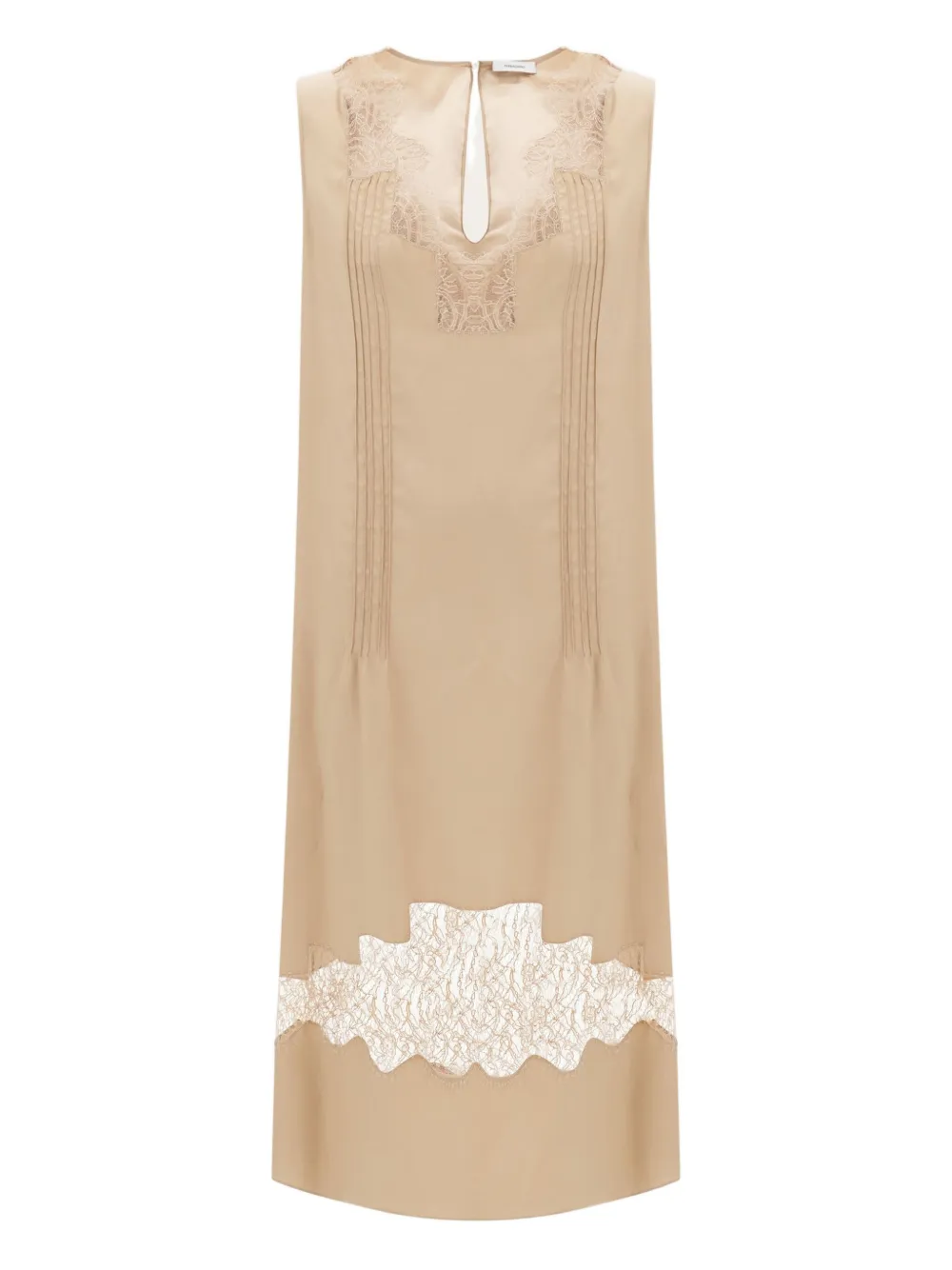Ferragamo Abito corto con inserti in pizzo - Toni neutri