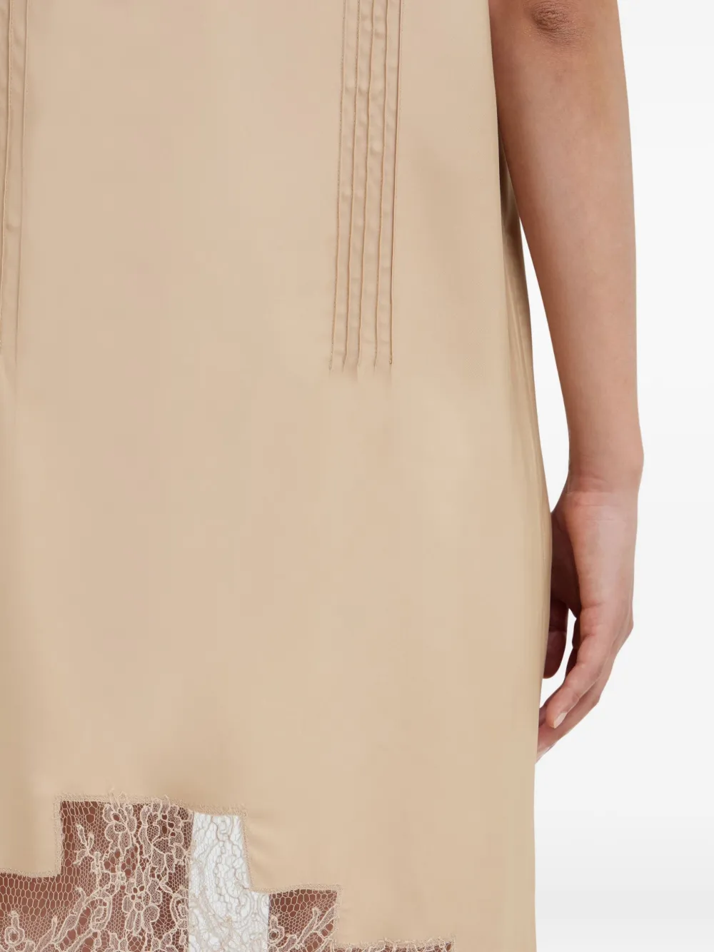 Ferragamo Mini-jurk met kanten vlakken Beige
