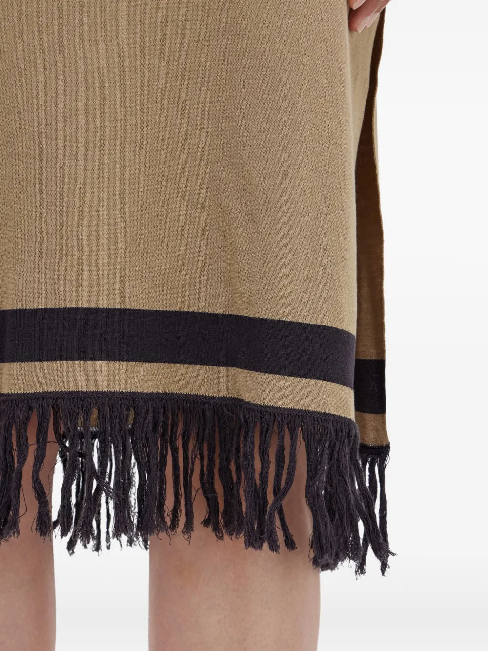 fringed colour-block mini skirt