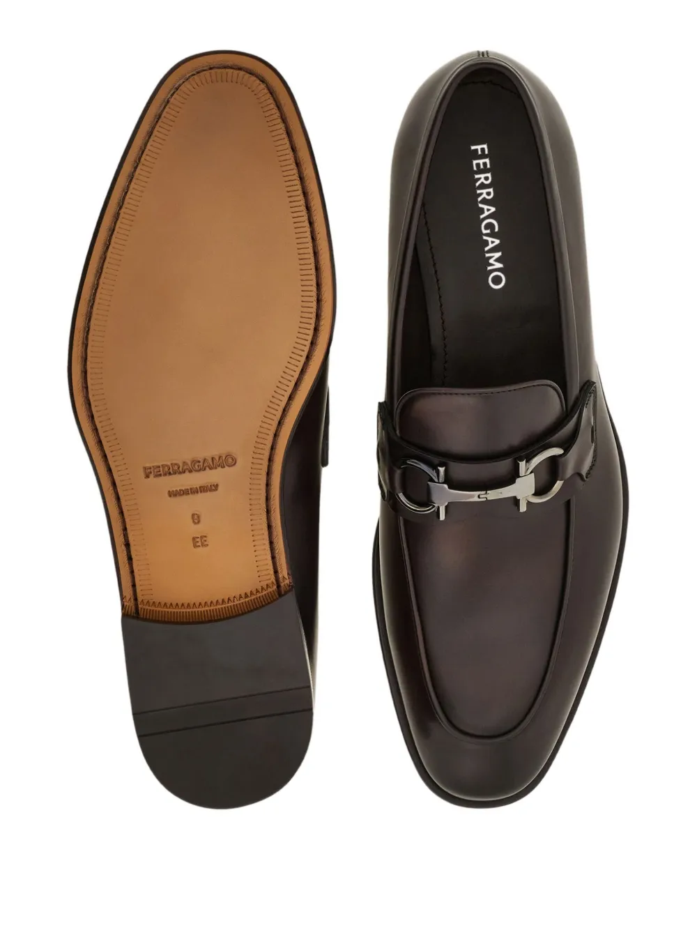 Ferragamo Loafers met Gancini-gesp Bruin