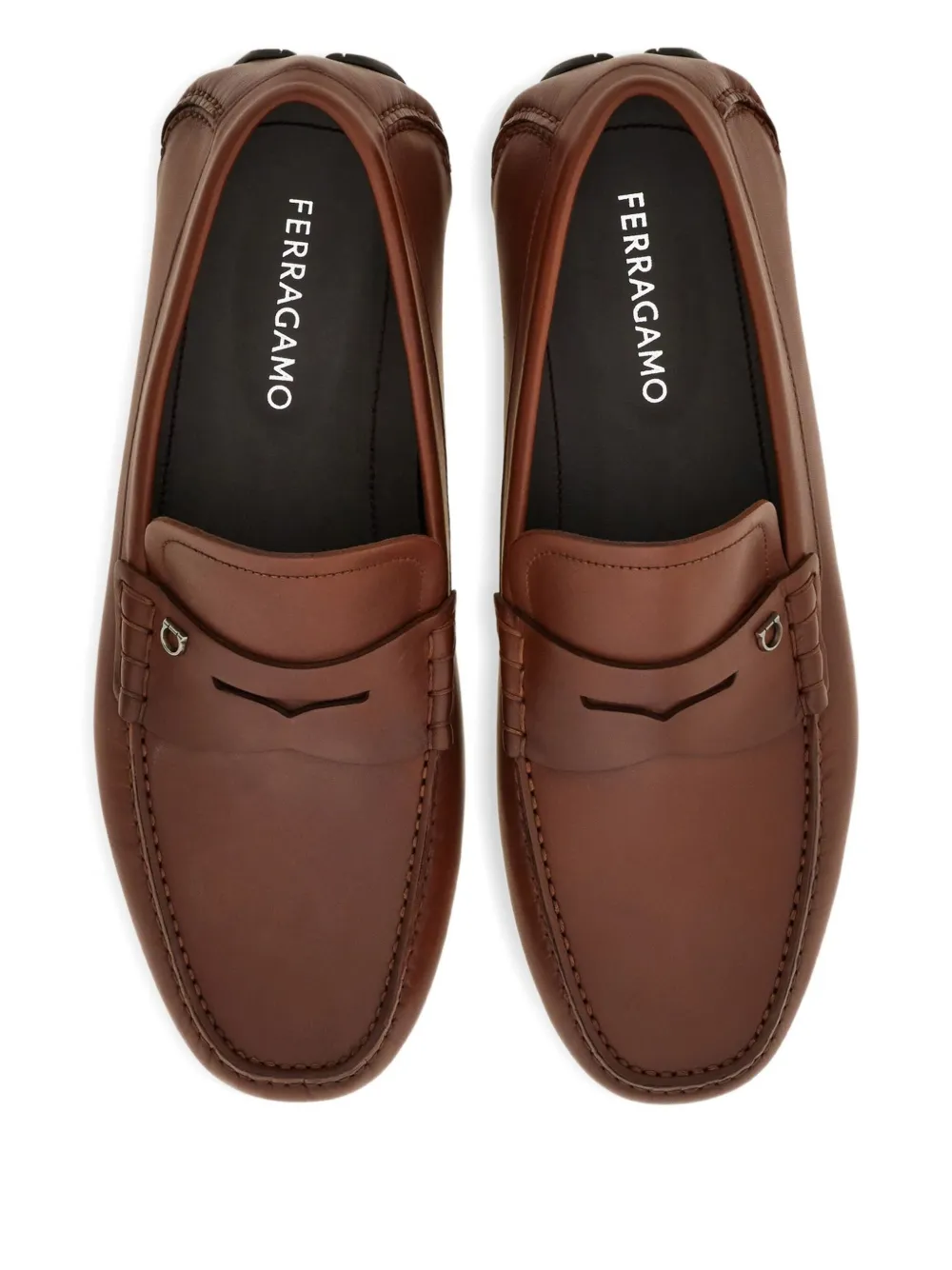 Ferragamo Loafers met Gancini-gesp Bruin