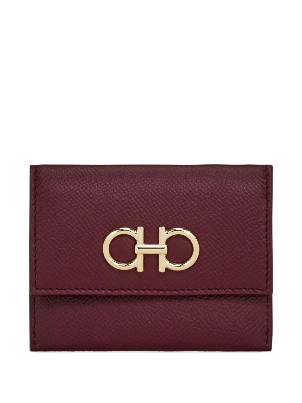 Ferragamo Gancini Flap Credit Card Holder In Red