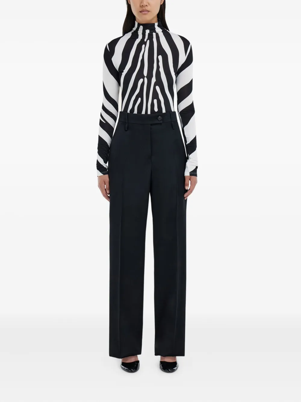 Ferragamo Stretch Jersey Turtleneck In Black