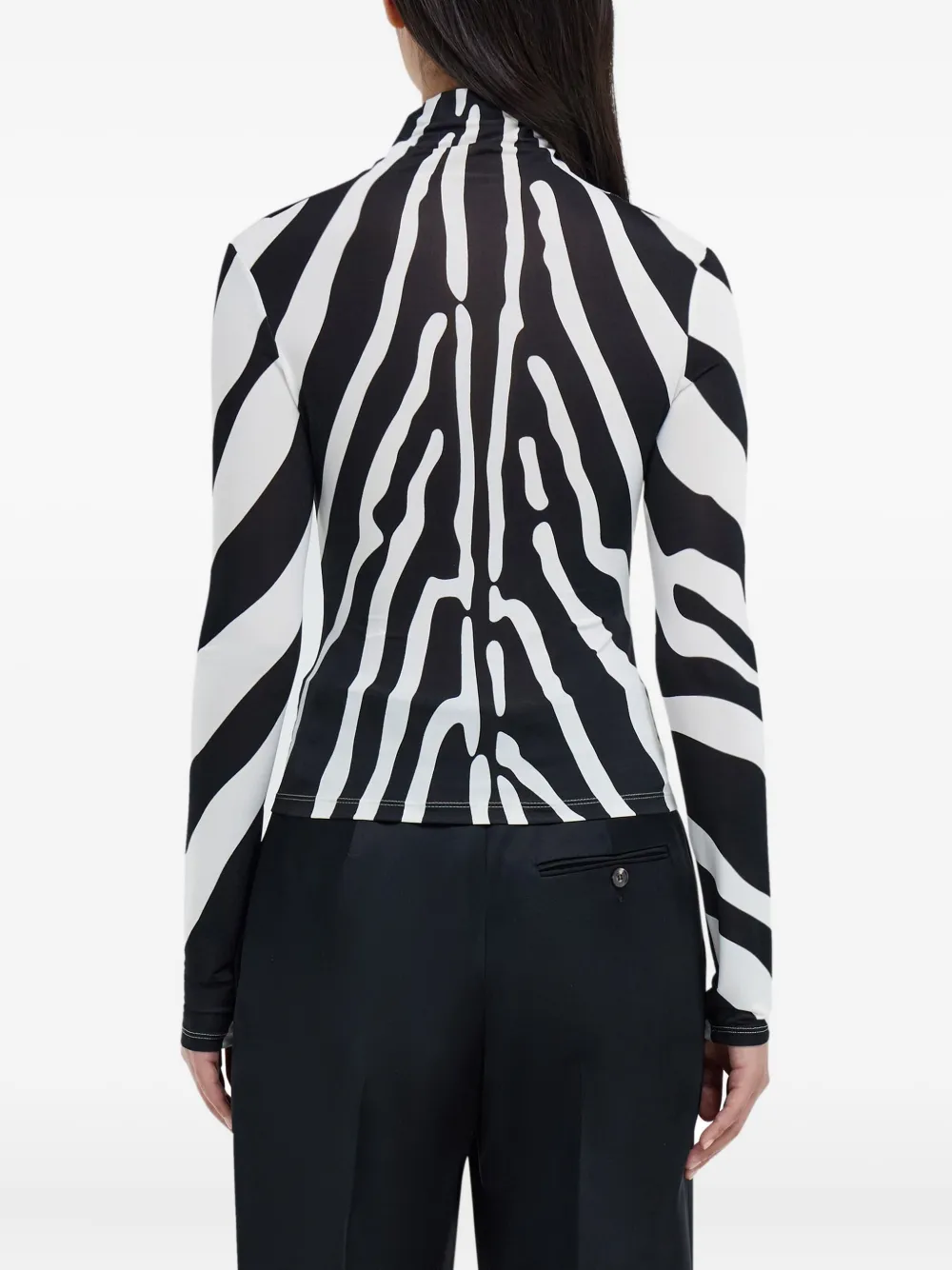 Ferragamo Stretch Jersey Turtleneck In Black