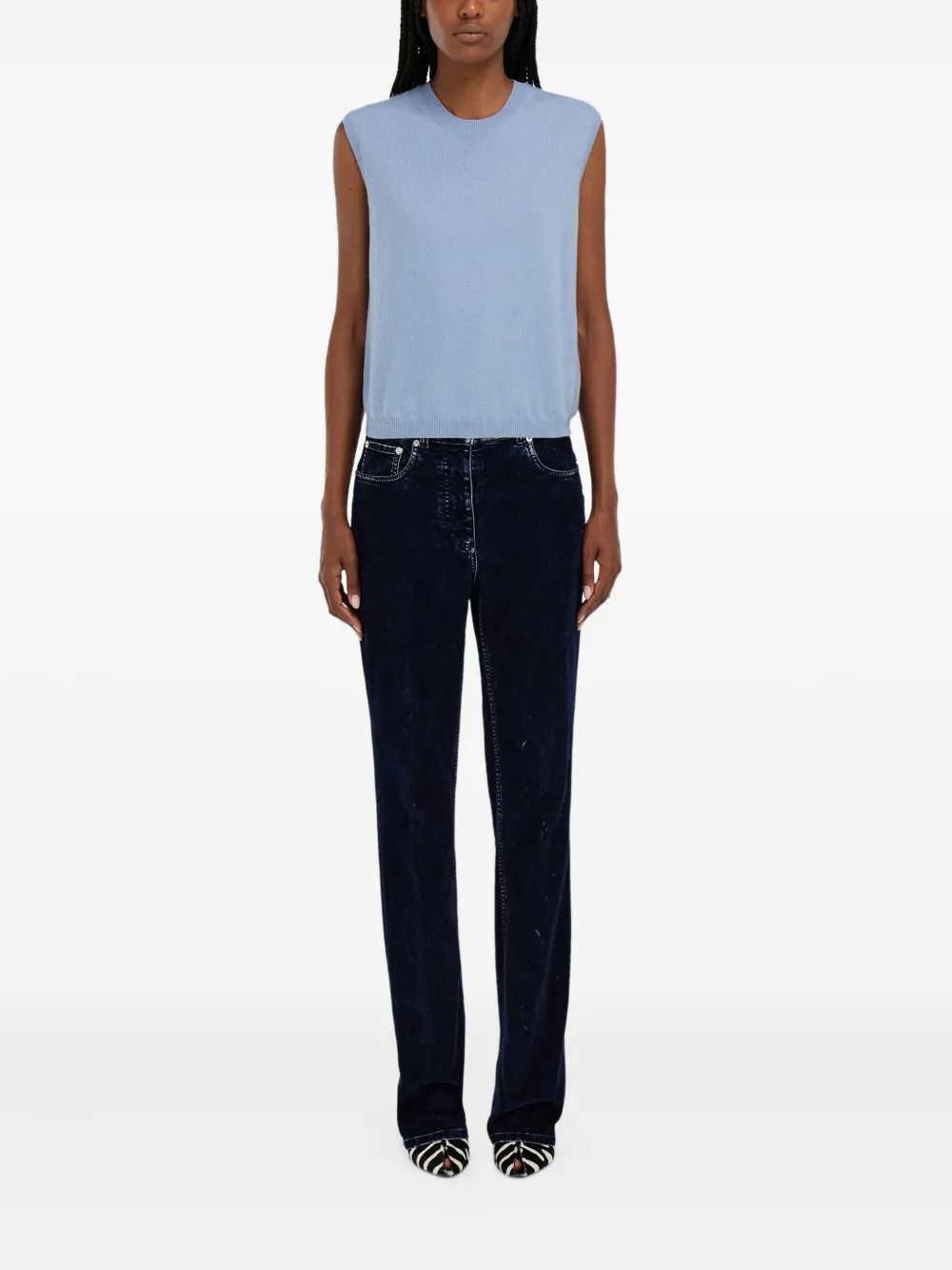 Ferragamo Gesmockte broek met vijf zakken - Blauw