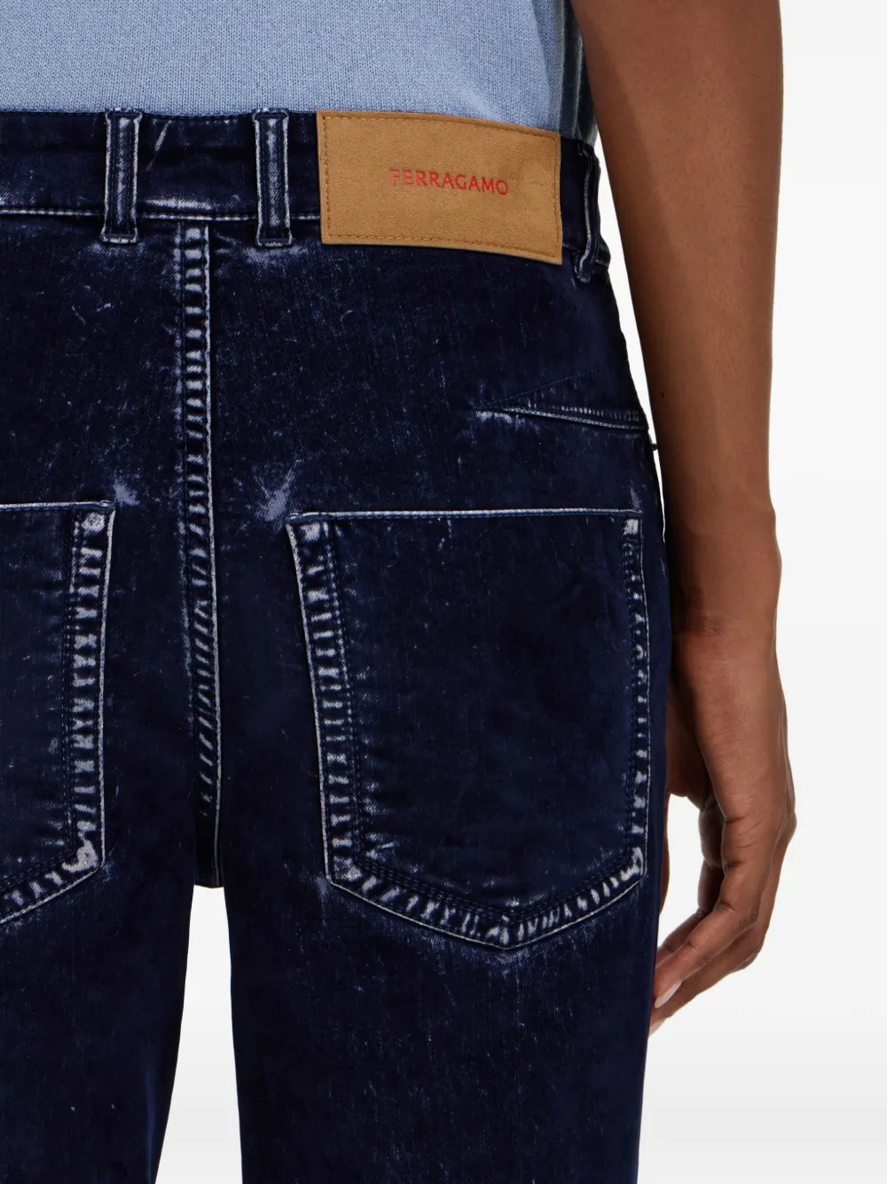 Ferragamo Gesmockte broek met vijf zakken Blauw