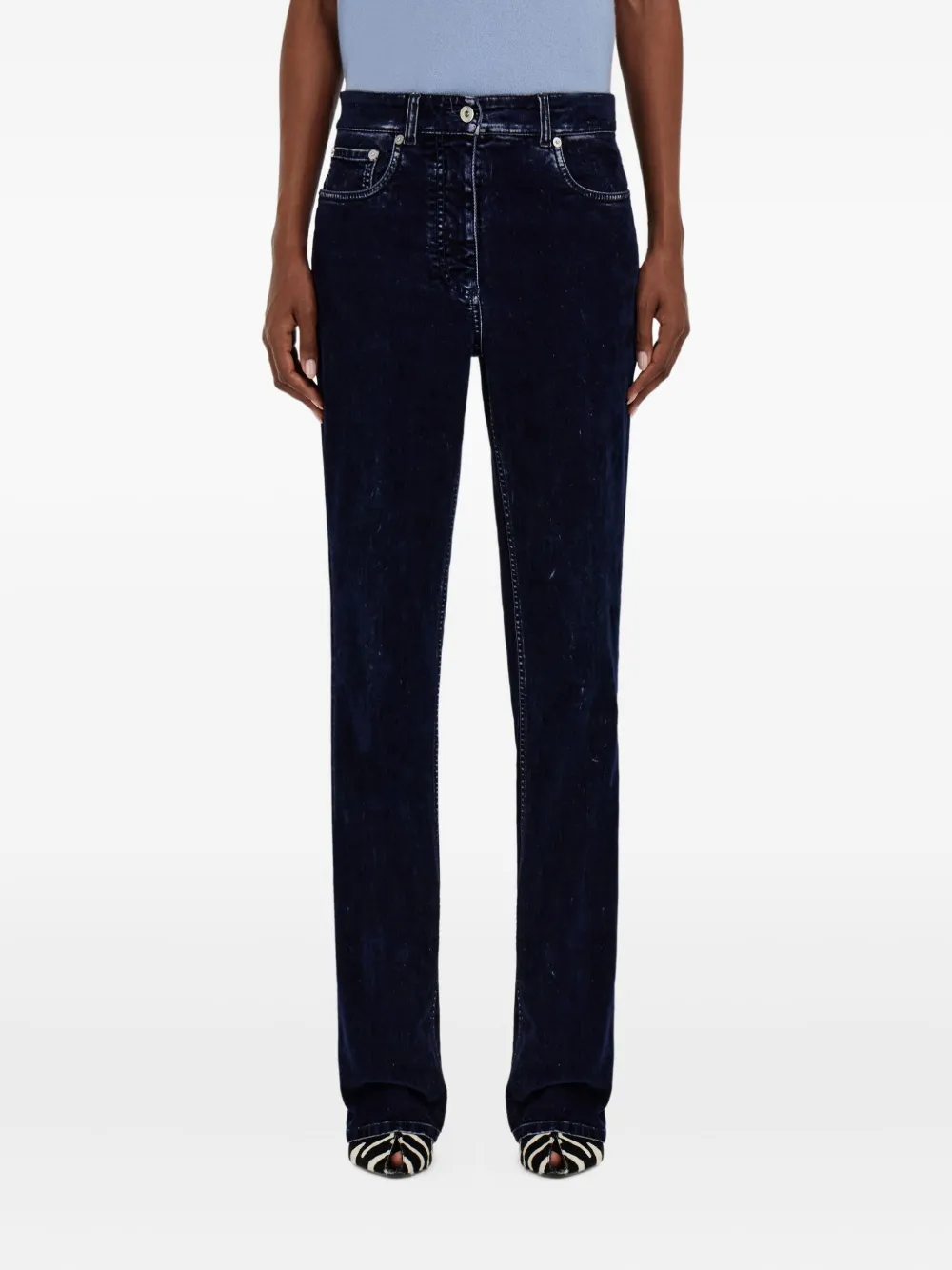 Ferragamo Gesmockte broek met vijf zakken Blauw