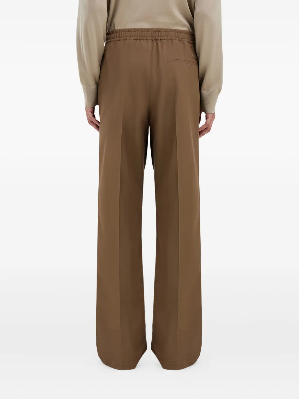 Ferragamo Broek met elastische tailleband en trekkoord Bruin
