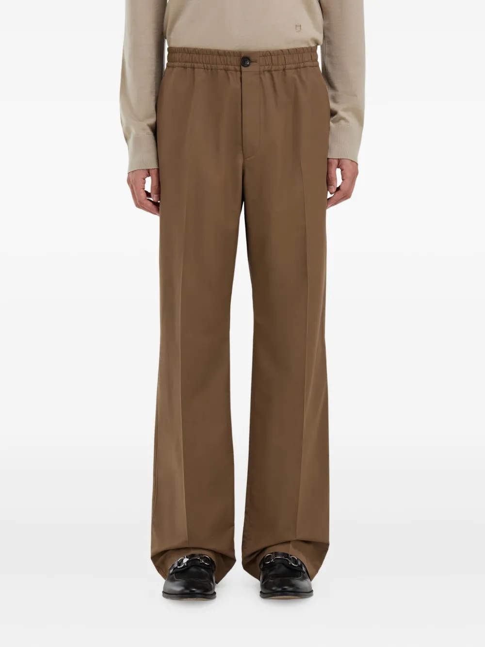  Ferragamo Elasticated-waistband Drawstring Trousers - Brown 