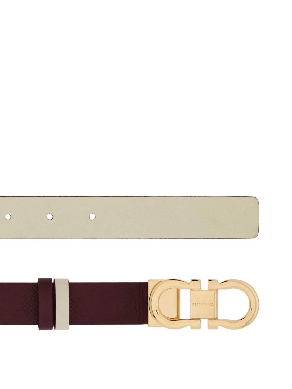  Ferragamo Gancini Reversible Leather Belt - Red 