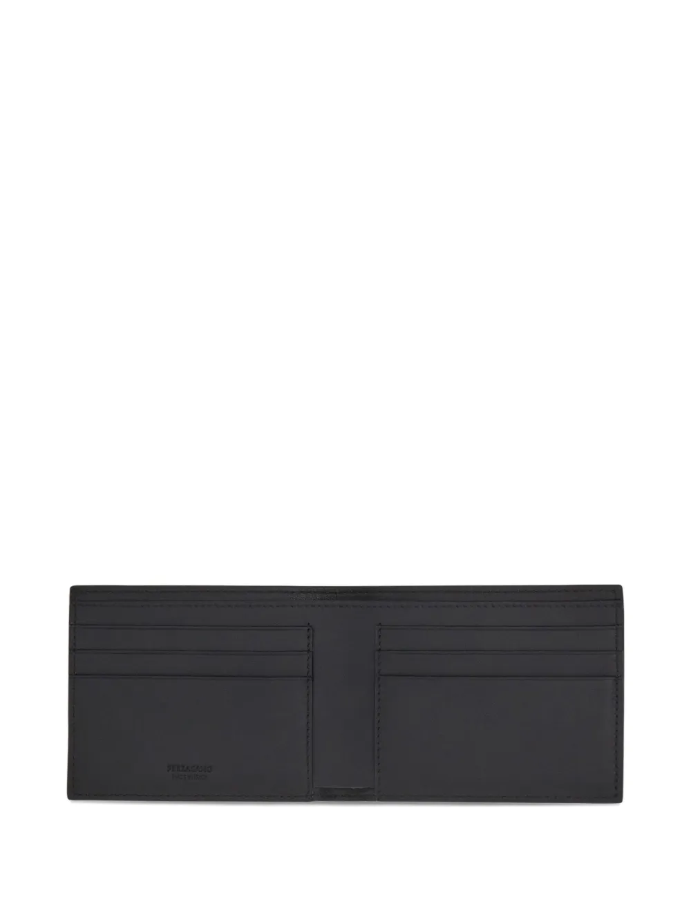Ferragamo Revival Black Wallet With Gancini Buckle On The Front In Hammered Leather Man In Black