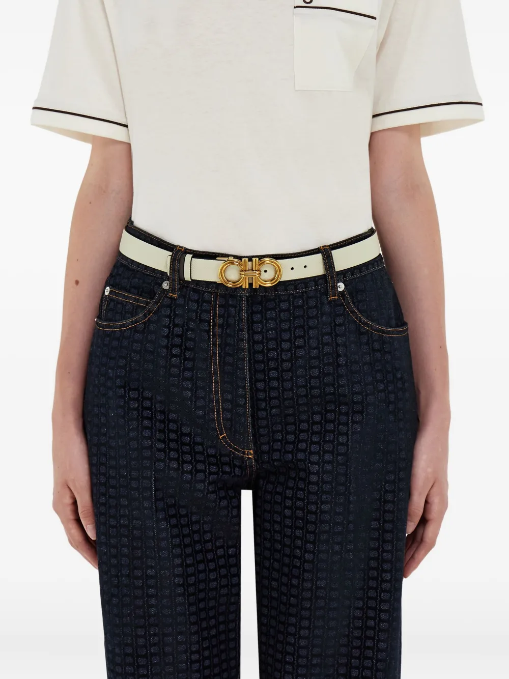 Ferragamo Verstelbare riem Beige