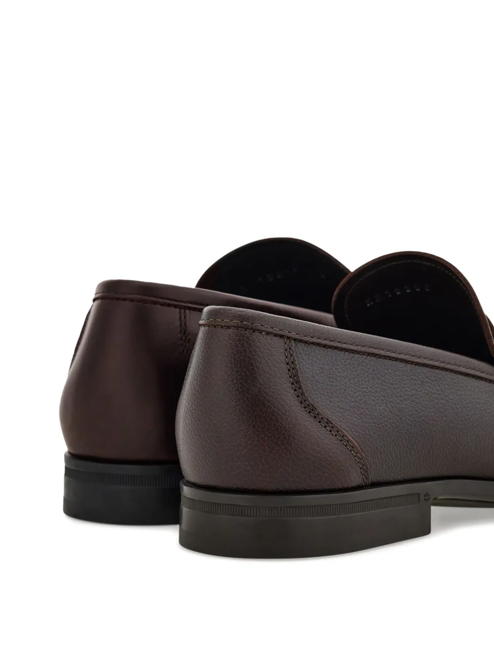 Ferragamo Gancini-buckle Loafers In Brown