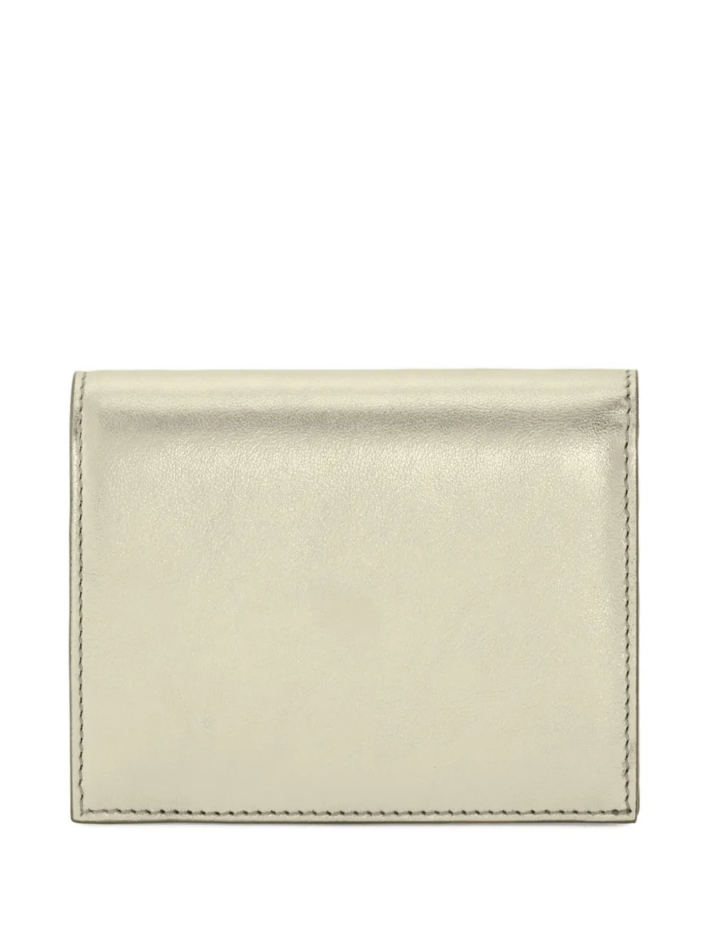 Ferragamo Compact Wallet Metallic Finish In Gold