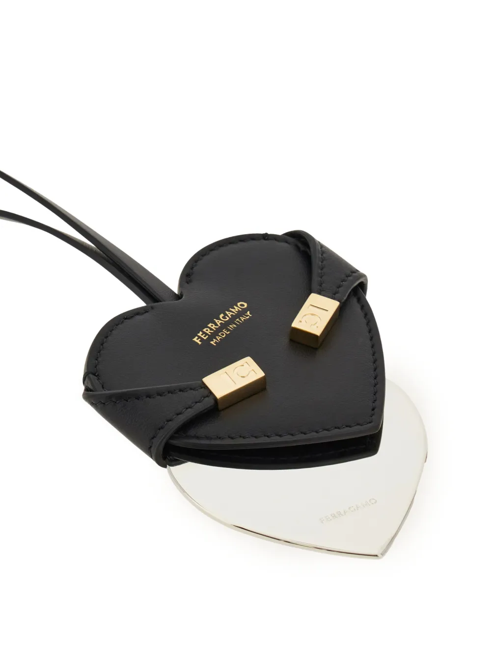 Ferragamo Hug hartvormige spiegel-bedel Zwart