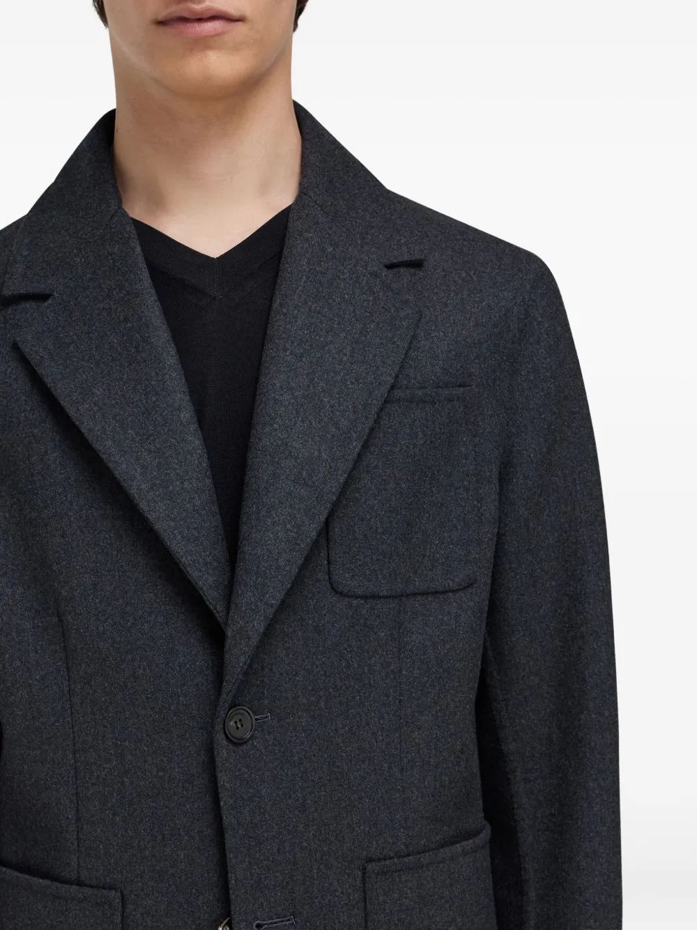 Ferragamo Applied Pockets Single-breasted Blazer In Gray