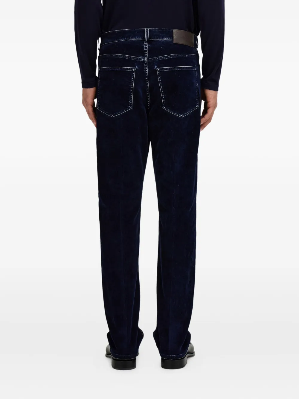 Ferragamo Broek met vijf zakken en logopatch Blauw