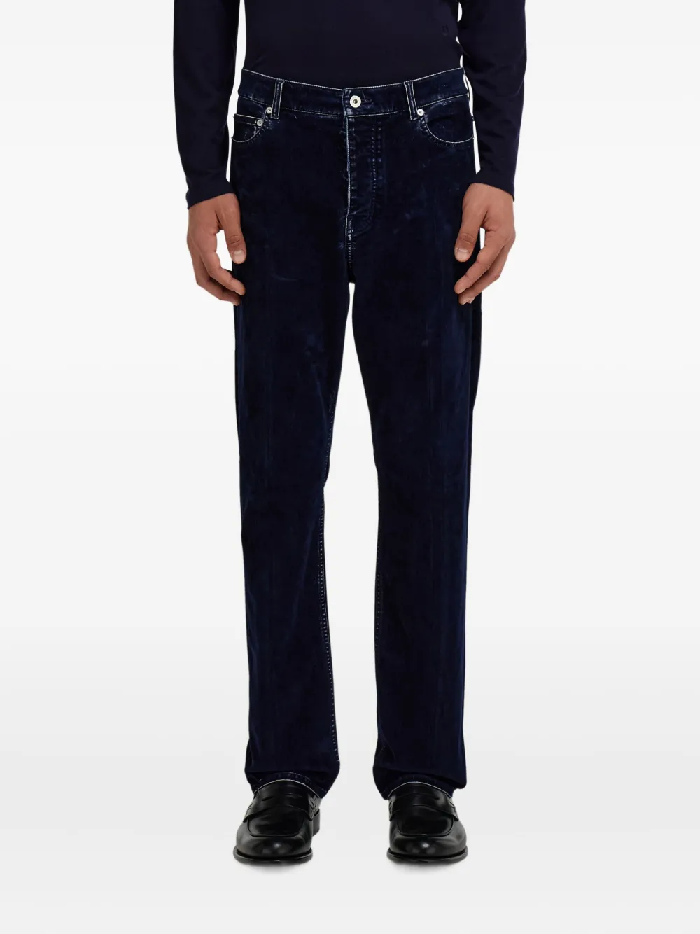 Ferragamo Broek met vijf zakken en logopatch Blauw