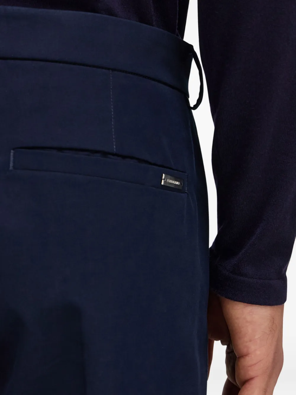 Ferragamo Chino van katoenblend Blauw