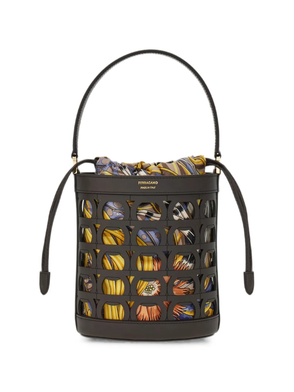 Ferragamo Gancini bucket bag XS - Braun