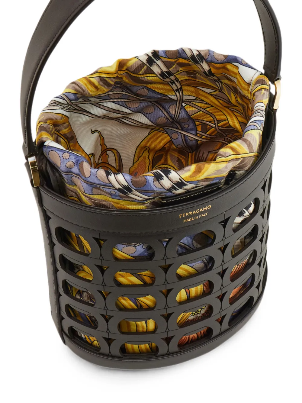 Ferragamo Gancini mini bucket-tas Bruin