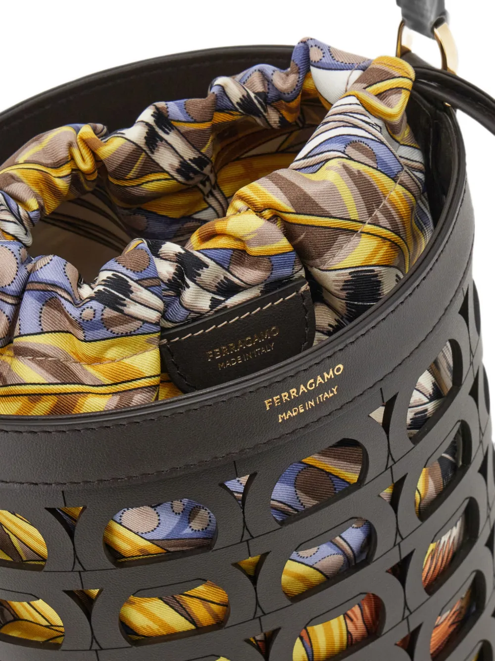 Ferragamo Gancini mini bucket-tas Bruin