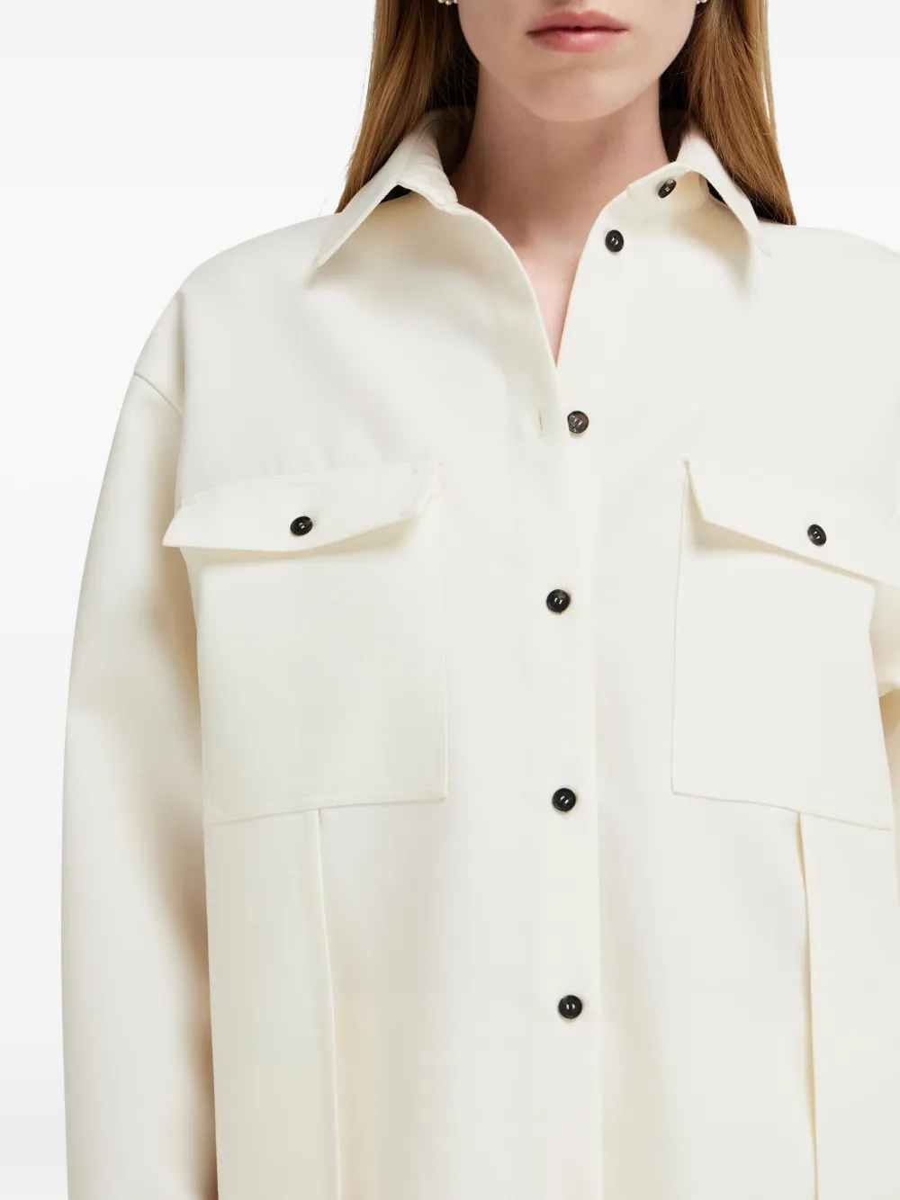 Ferragamo Chest-pocket Button-fastening Shirt In Neutral
