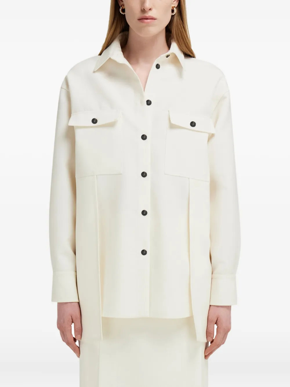 Ferragamo Chest-pocket Button-fastening Shirt In Neutral