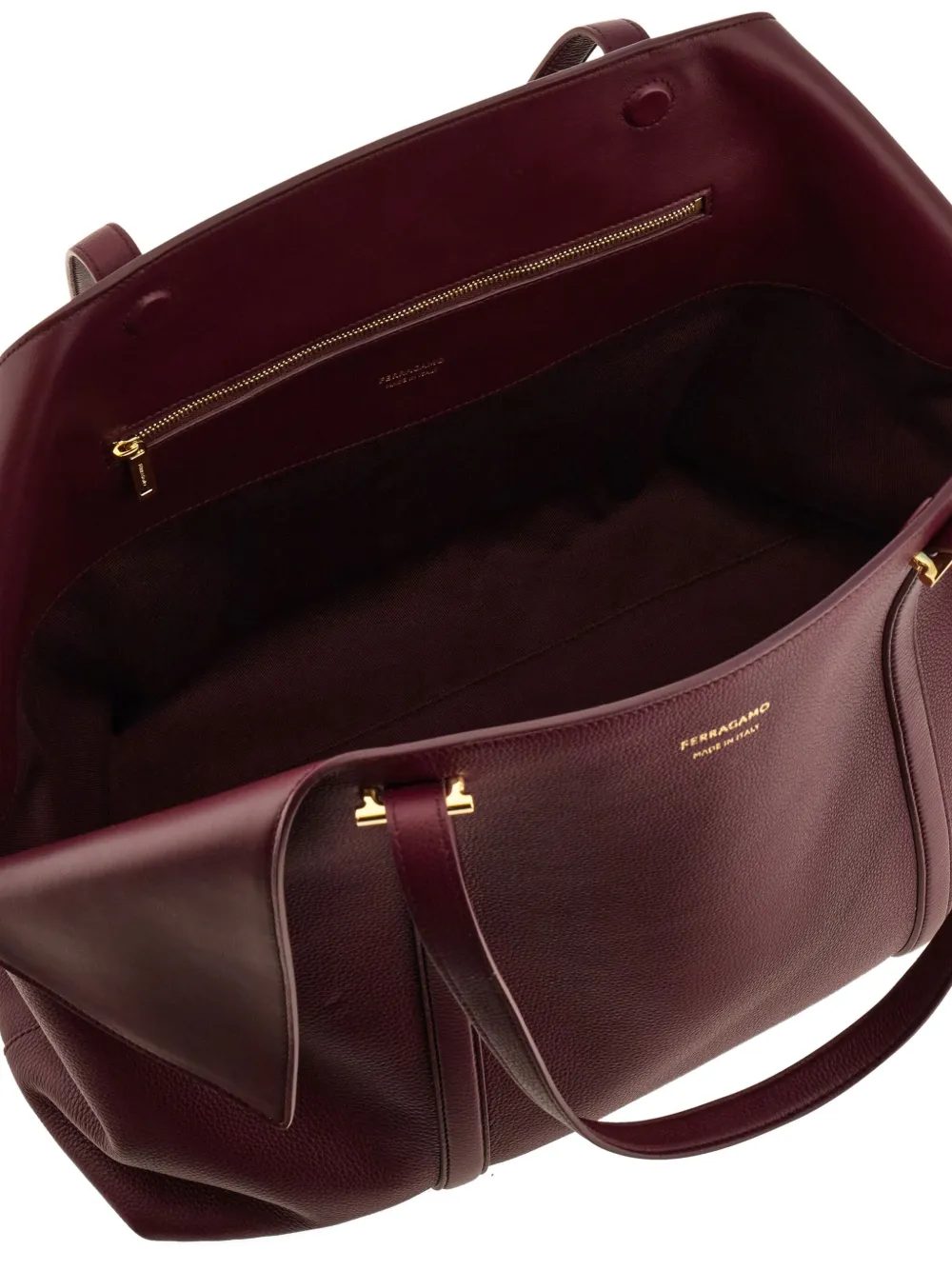 Ferragamo Grote shopper met gevouwen zijkanten Rood