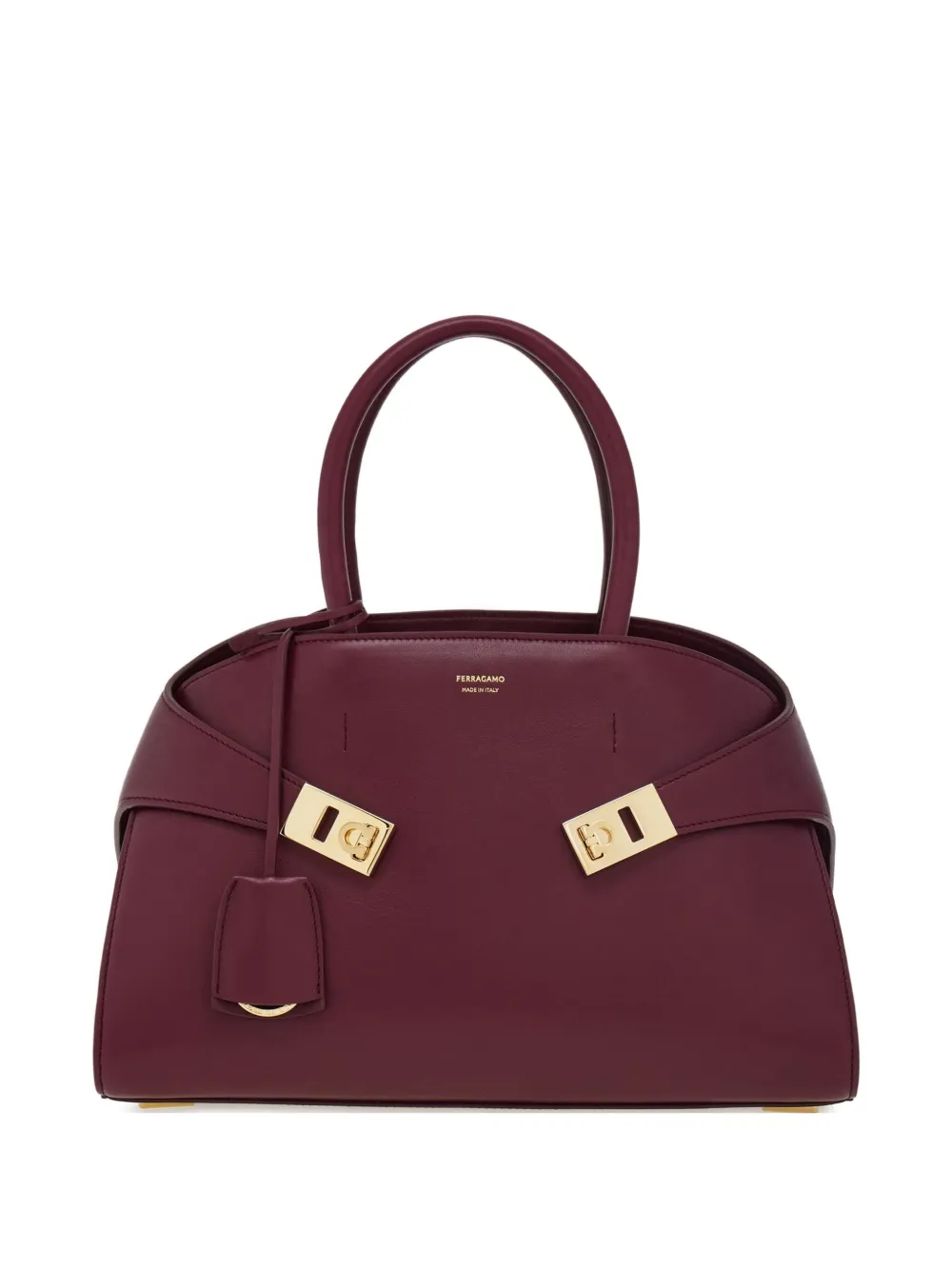 Ferragamo Medium Hug Leather Tote Bag In Red