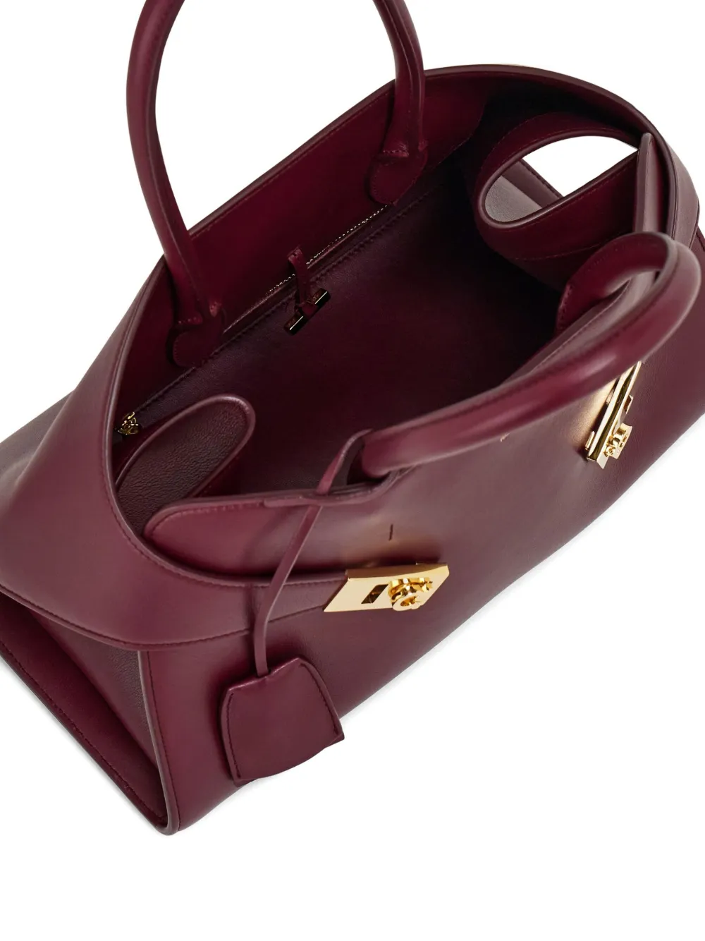 Ferragamo Medium Hug Leather Tote Bag In Red