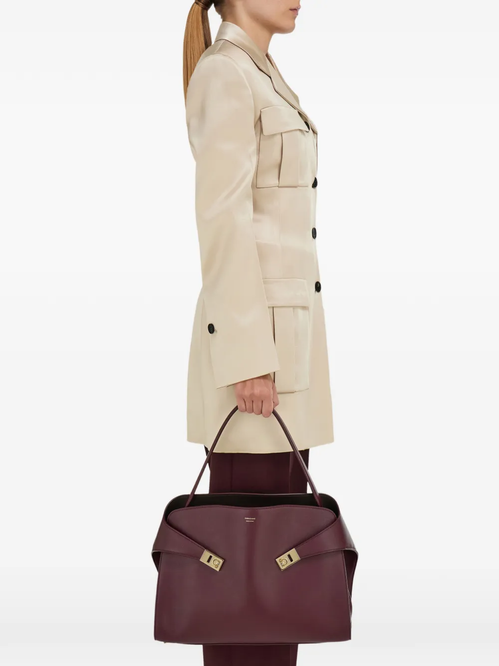 Ferragamo Shopper met gesp Rood