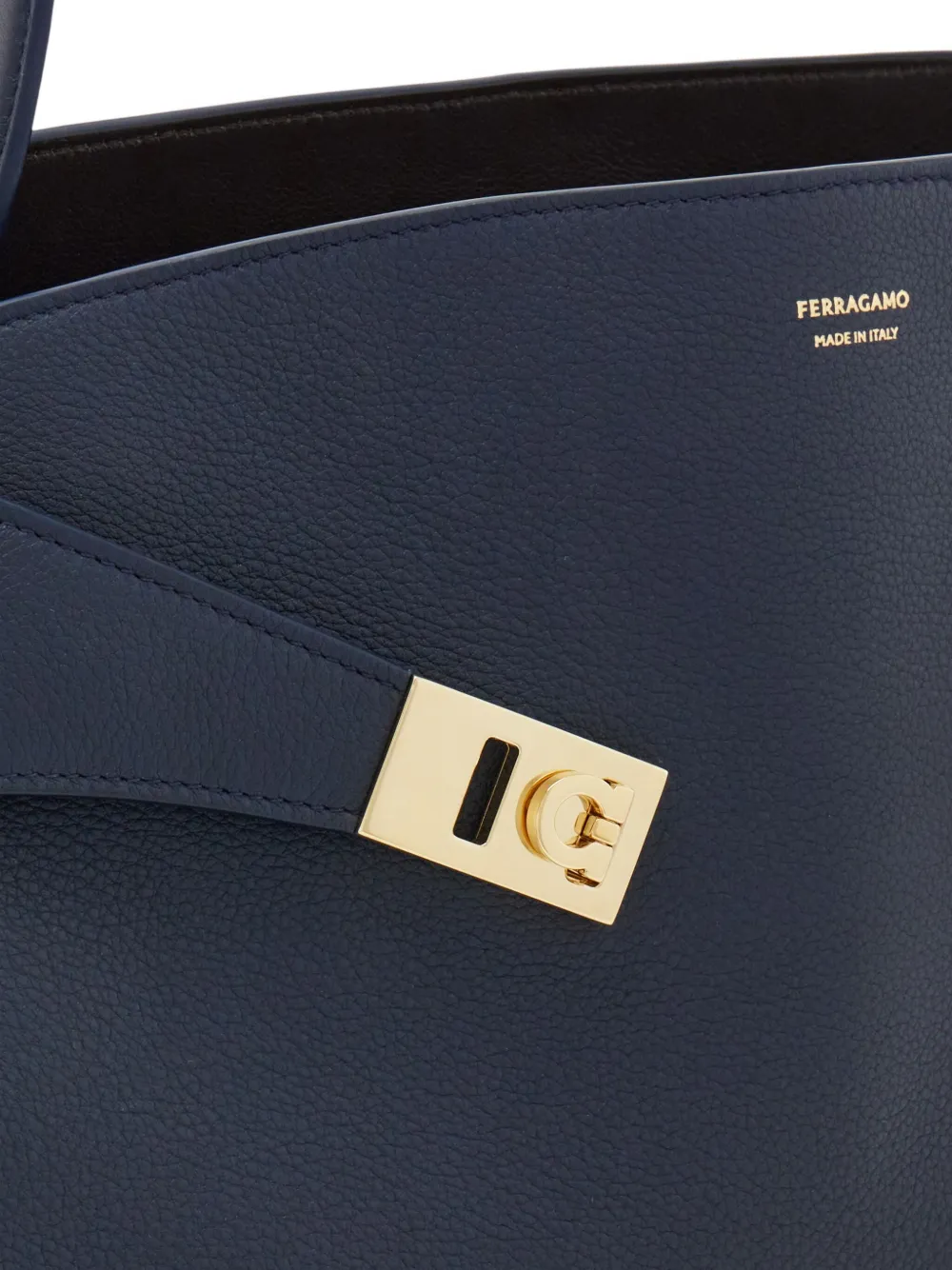 Ferragamo Large Hug Leather Shoulder Bag In Blue