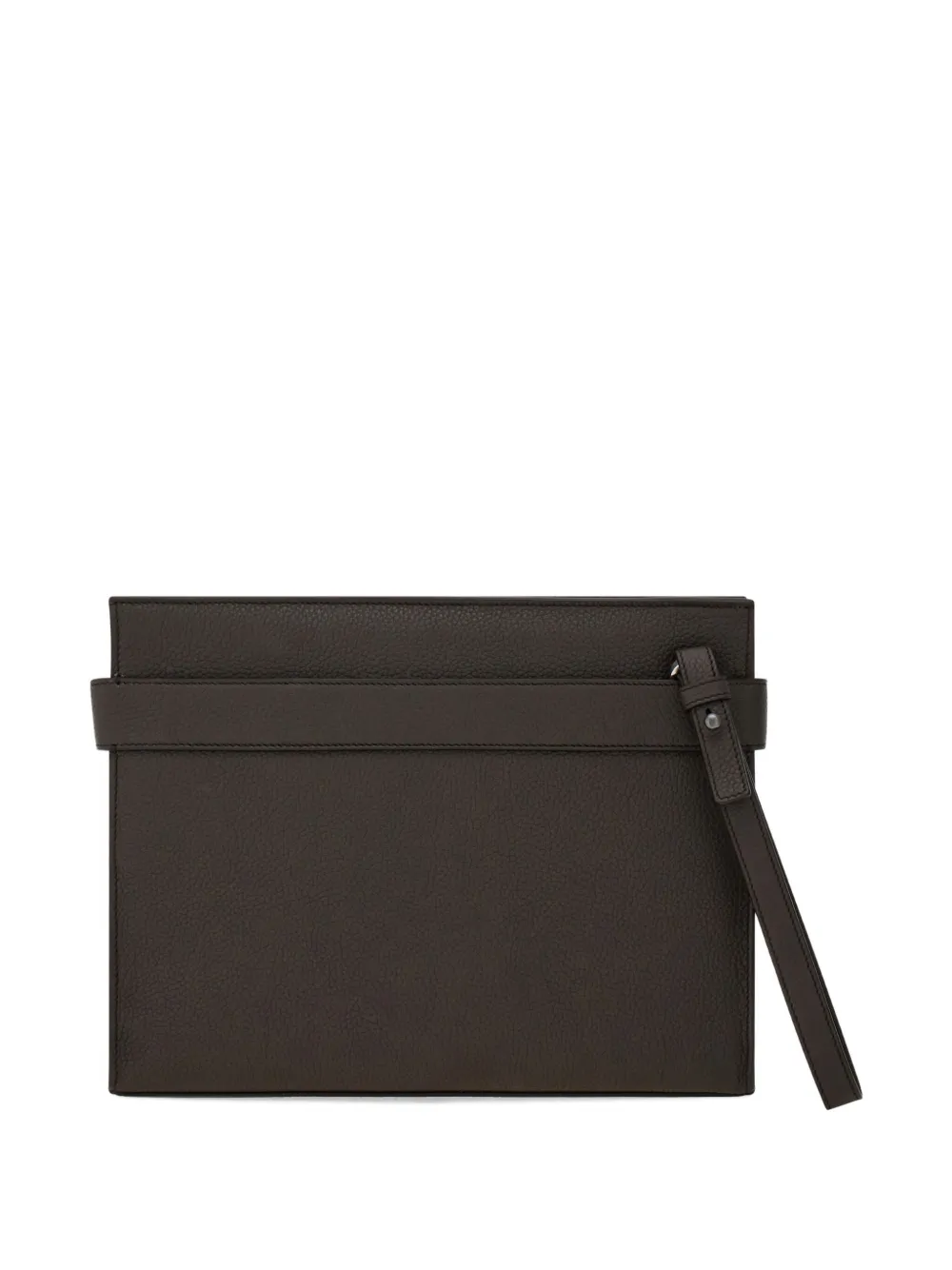 Ferragamo Gancini clutch met gesp Bruin